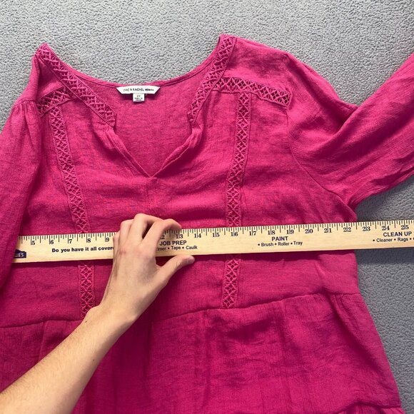 Zac and Rachel Women's Pink Long Sleeve Casual Blouse Size 2X,lightweight - Picture 4 of 8